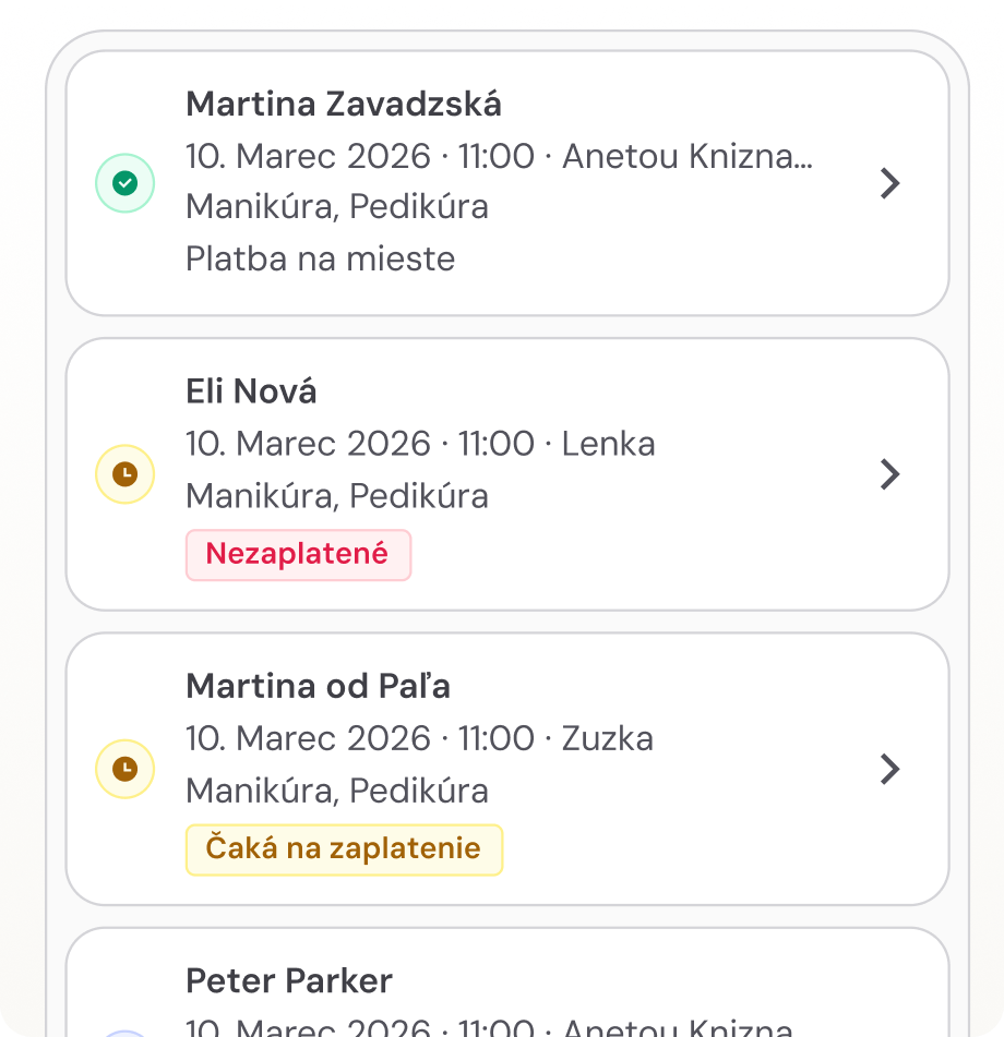 Okamžité rezervace