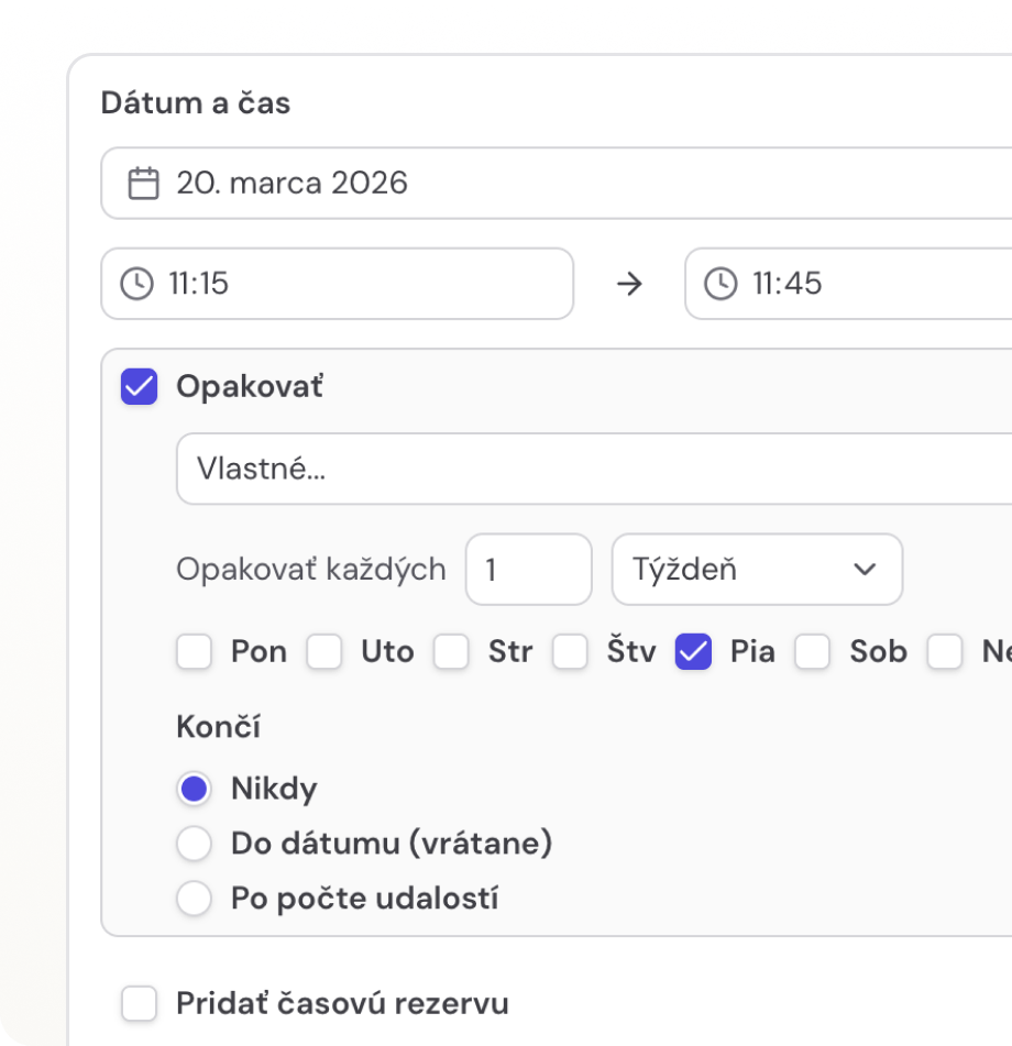 Opakované rezervace