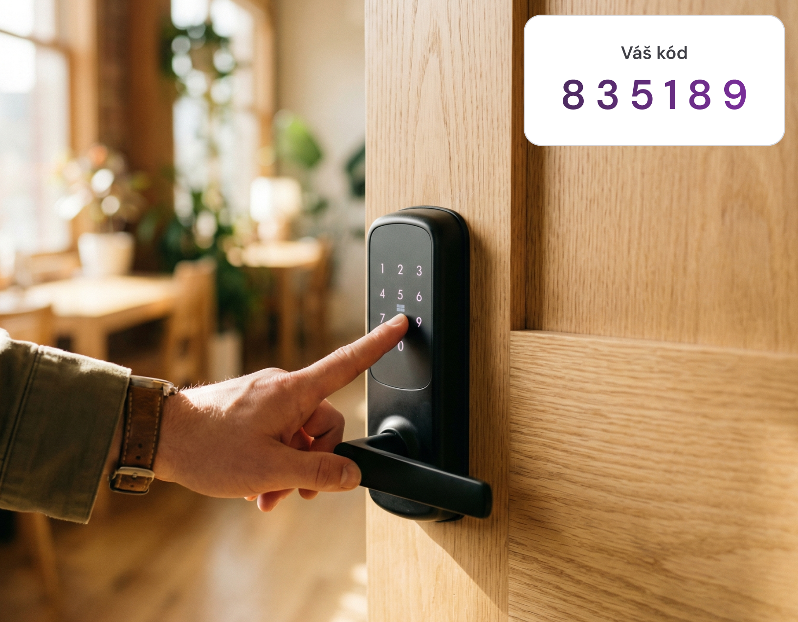 Klientka při cvičení v sekci chytrých zámků