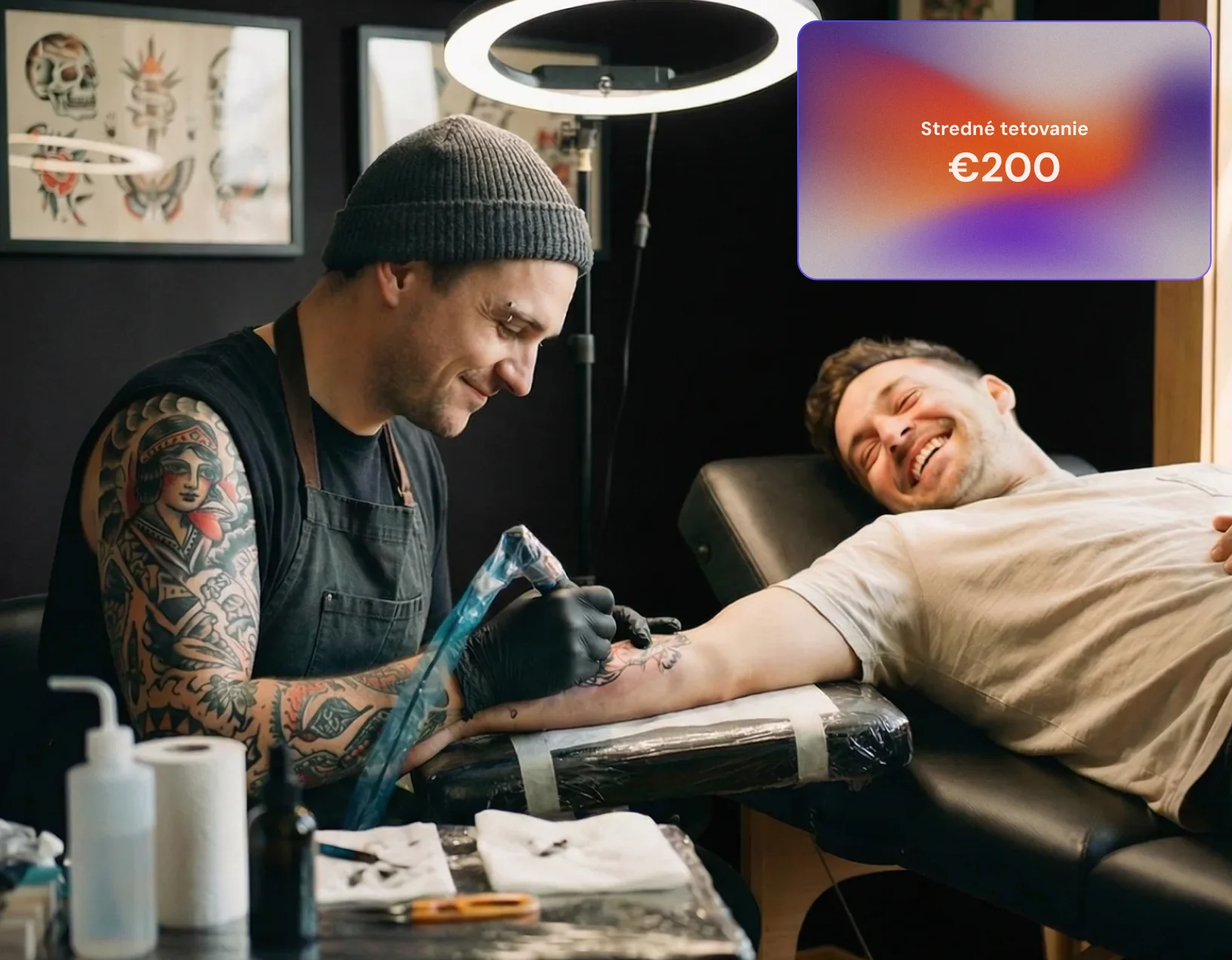 Gift voucher section with booking code usage
