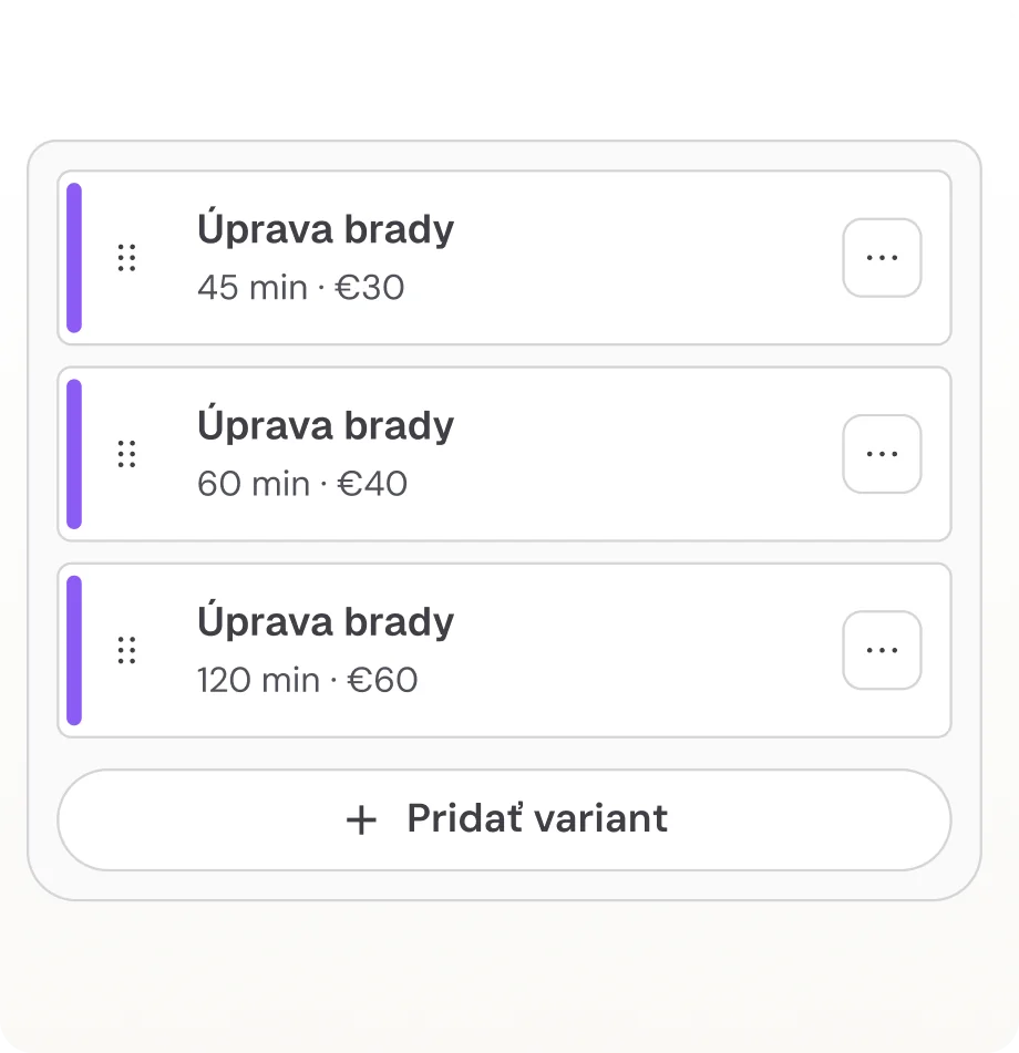 Varianty služeb