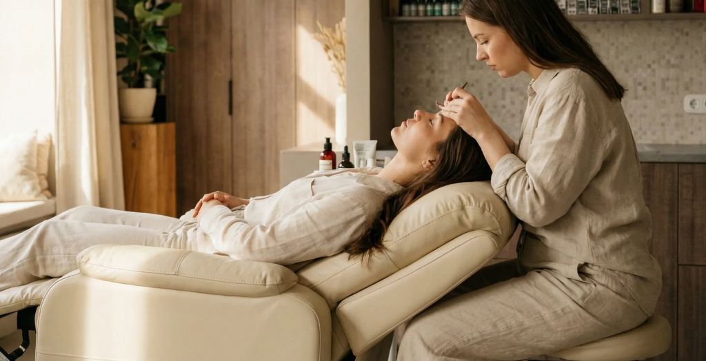 Brow bar shaping session