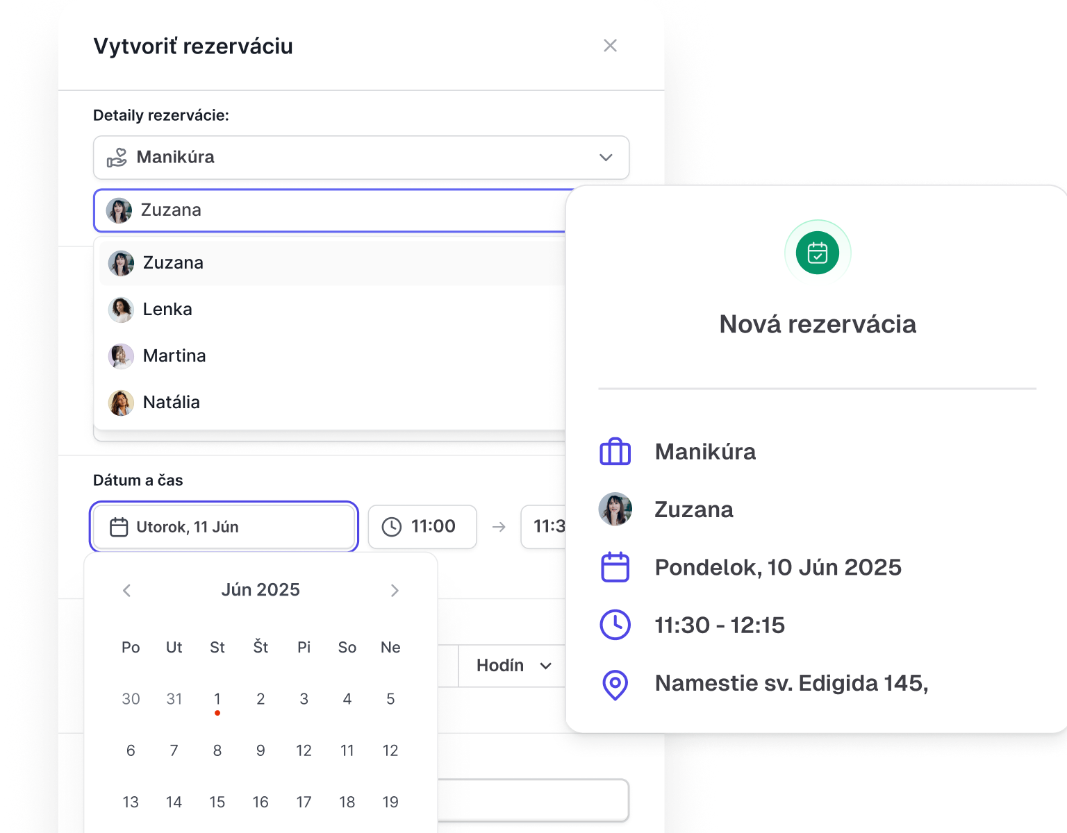 Quickly add a new reservation
