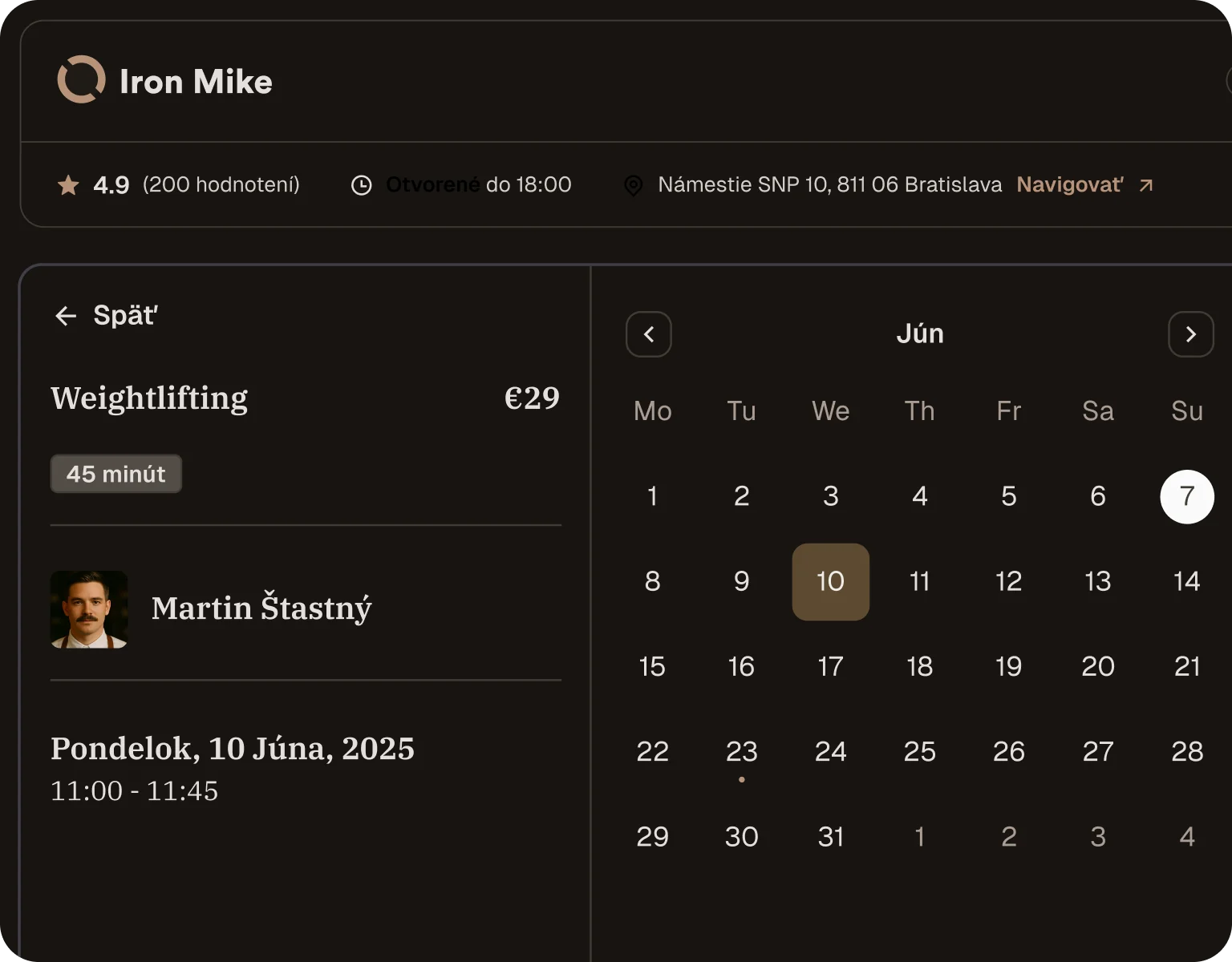 Professional booking page without ads
