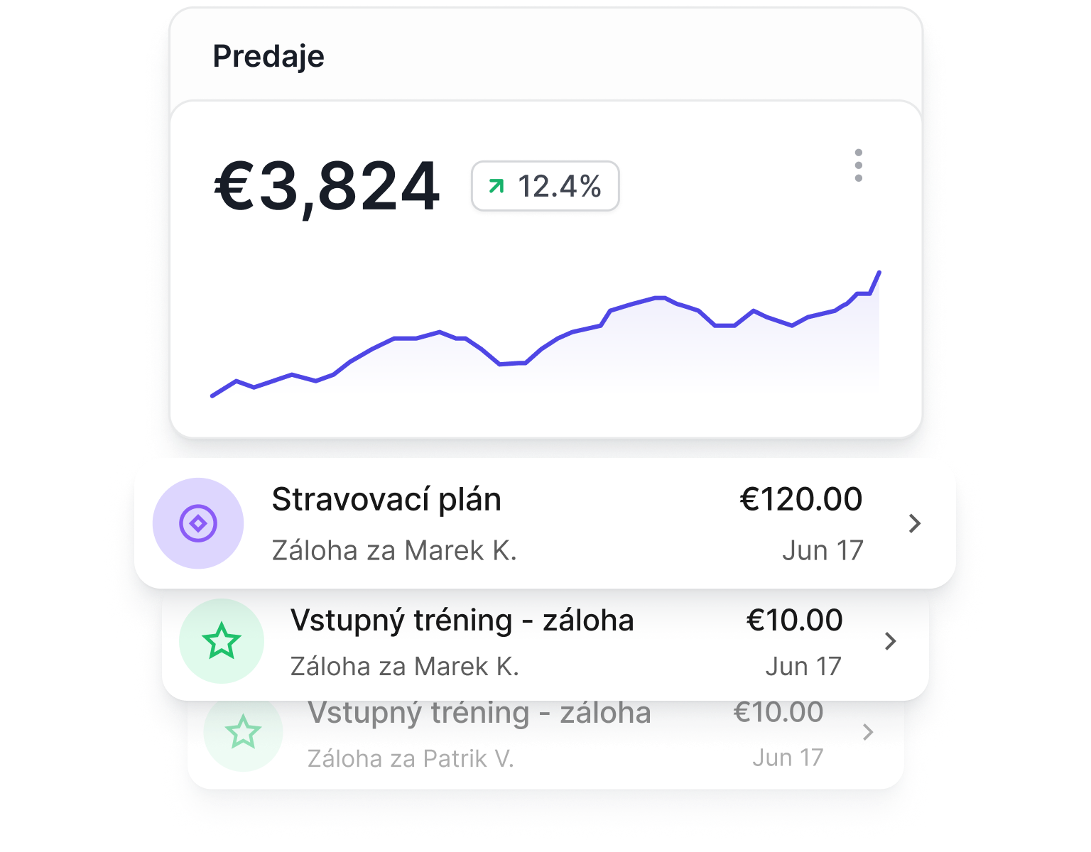 Možnosť zálohy alebo platby vopred