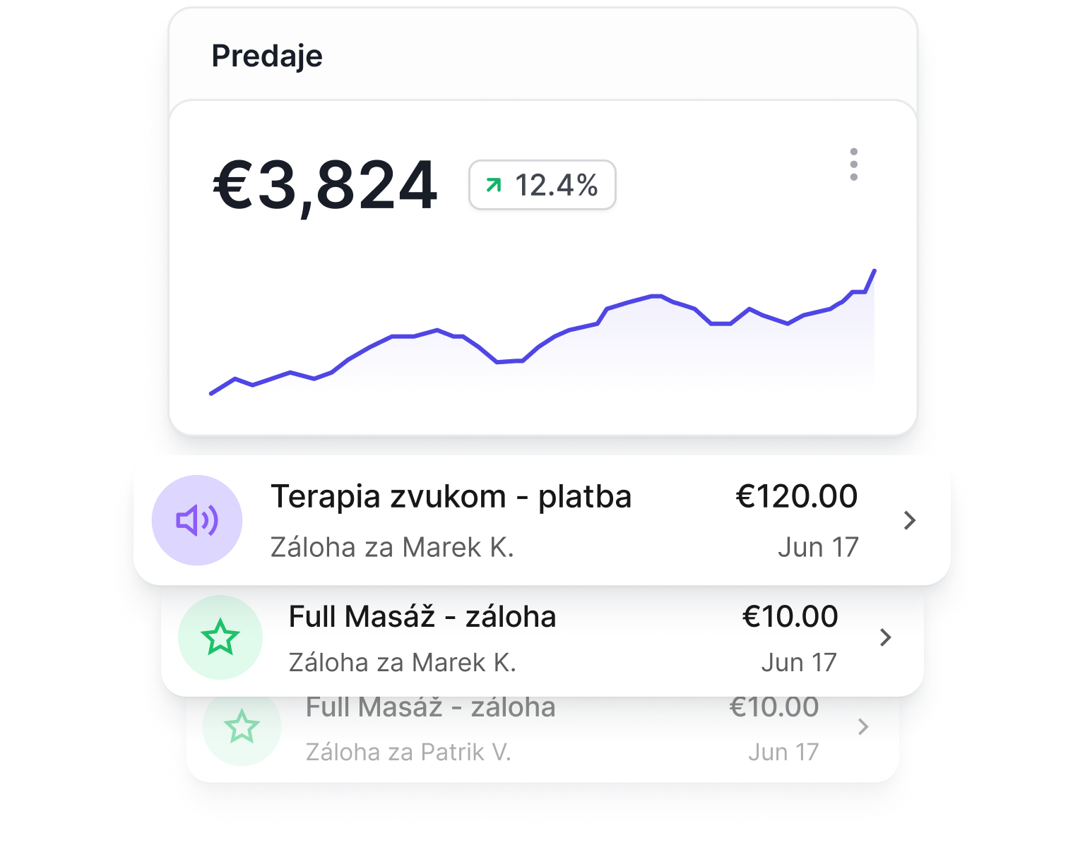 Možnosť zálohy alebo platby vopred