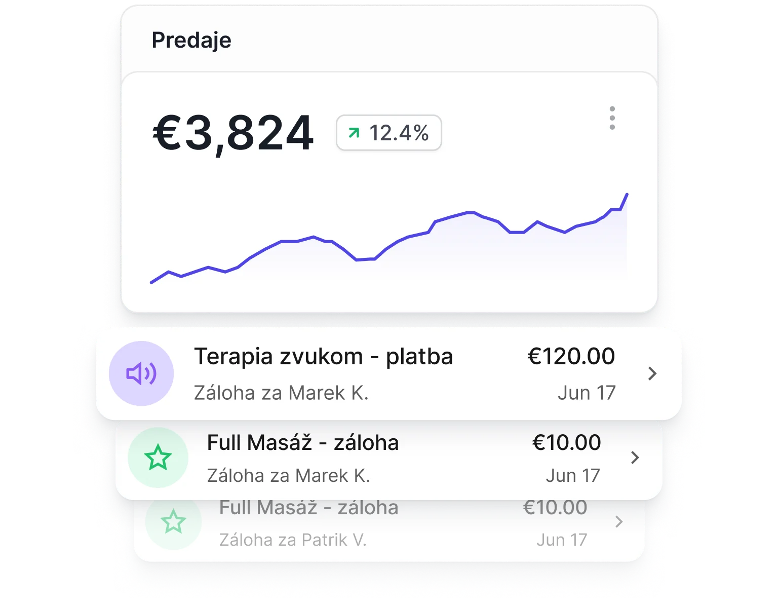 Možnost zálohy nebo platby předem