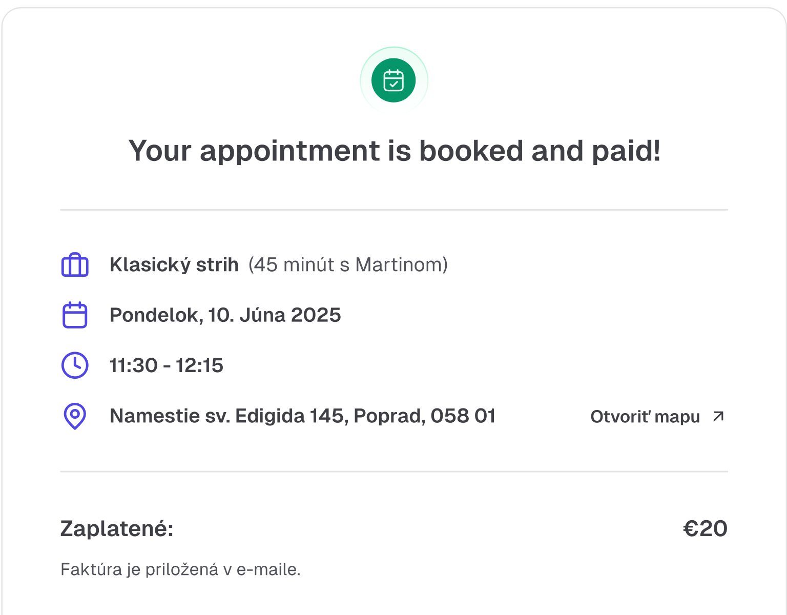 Automatic Invoicing and Confirmation