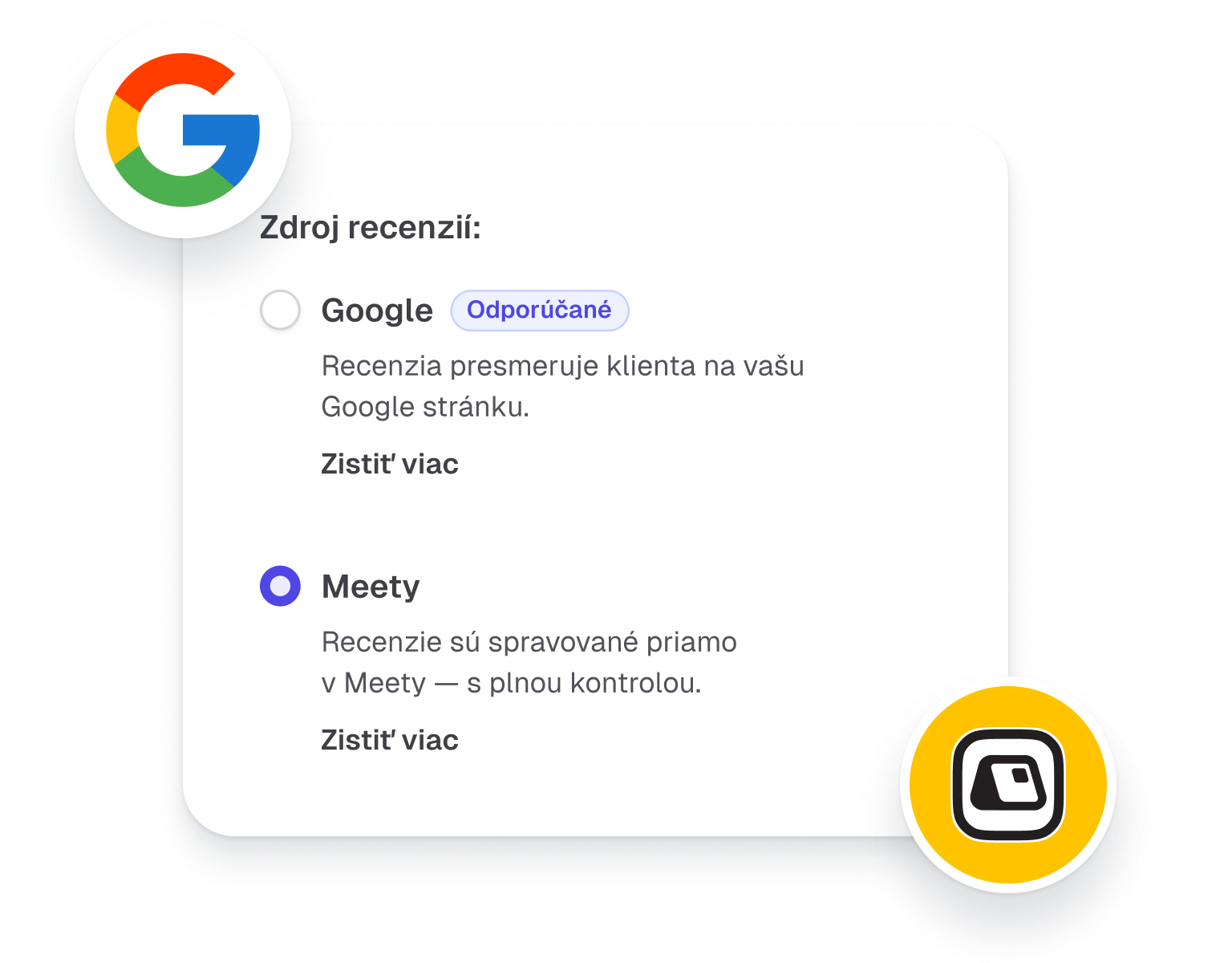 Google recenzia alebo Meety hodnotenie